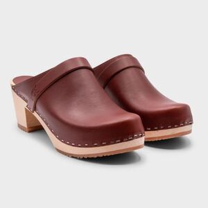Sandgrens Dublin Classic cognac brown leather clog mules size 40 / US 9-9.5